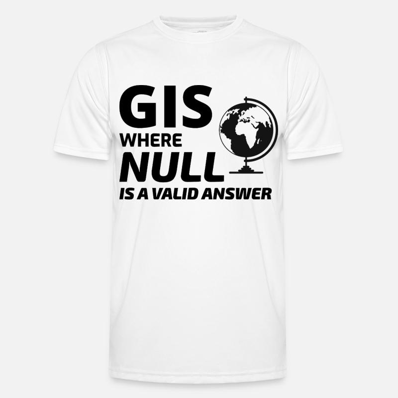 Geospatial Null Value Cartography GIS Humor Men's Functional T-Shirt