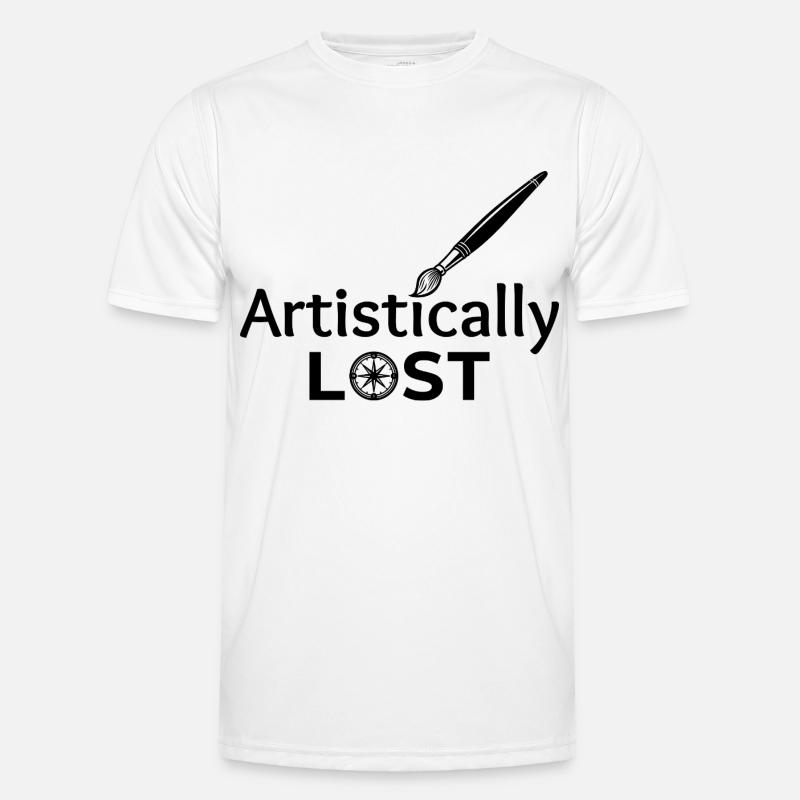 Artistically Lost Compass Map Design - Men's Functional T-Shirt - white