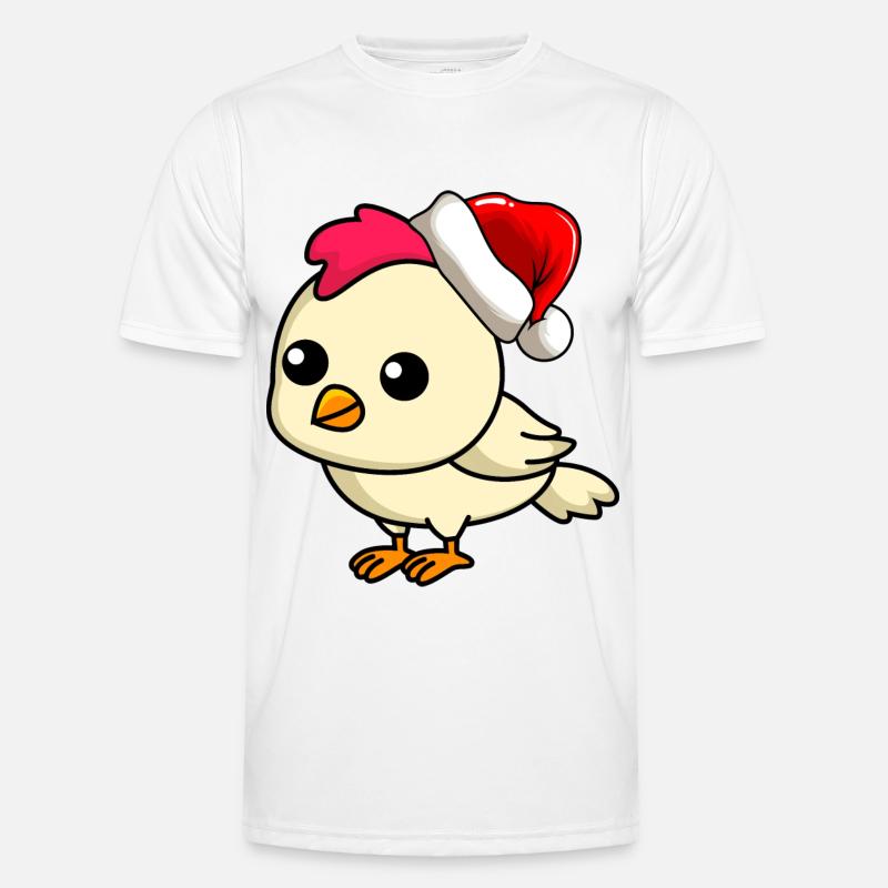 Chicken Comic Christmas - Men's Functional T-Shirt - white