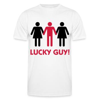 Ich bin ein glücklicher Mann! - Männer Funktions-T-Shirt - Weiß - Vorne - AI Model Male 178 dark (178cm)
