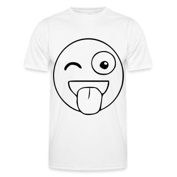 Croquis effronté Emoji noir - T-shirt sport Homme - blanc - Devant - AI Model Male 178 dark (178cm)