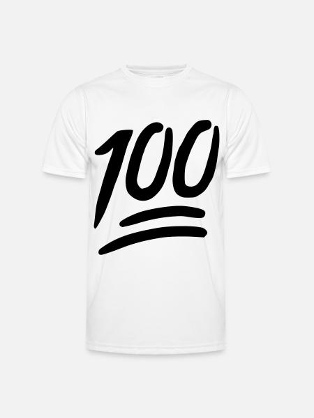 Emoji 100 sketch black - Men's Functional T-Shirt - white