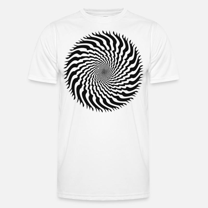 Optical illusion jagged spiral - Men's Functional T-Shirt - white