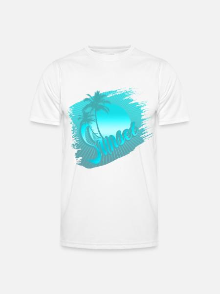 sunset blue - T-shirt sport Homme - blanc
