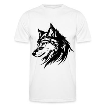 Wolf Silhouette - Männer Funktions-T-Shirt - Weiß - Vorne - AI Model Male 178 dark (178cm)