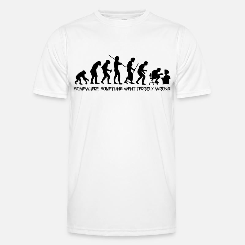 Die Evolution des Menschen - Männer Funktions-T-Shirt - Weiß