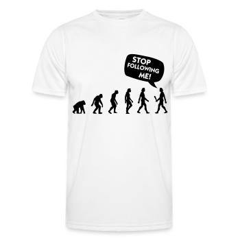 Die Evolution eines Stalkers - Männer Funktions-T-Shirt - Weiß - Vorne - AI Model Male 178 dark (178cm)