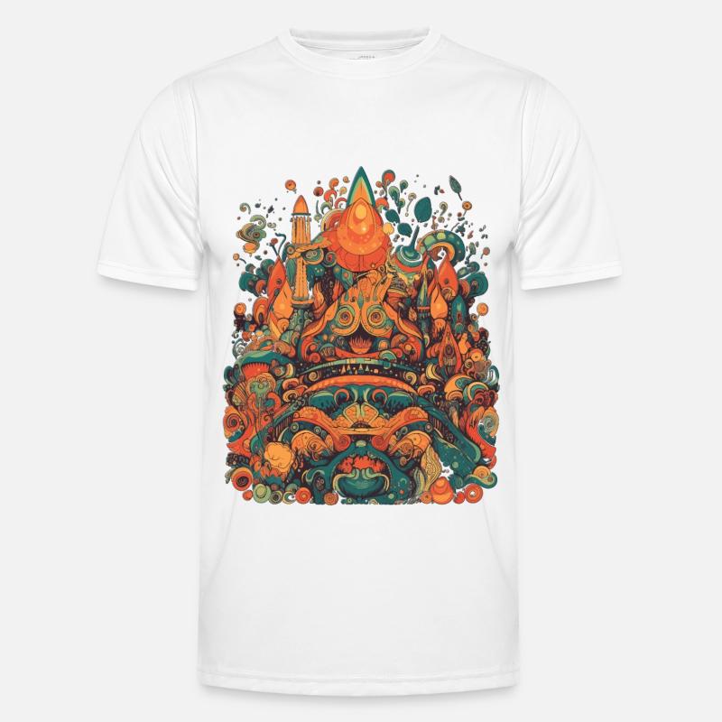 Design Psychedelic Illustration Magic - Men's Functional T-Shirt - white