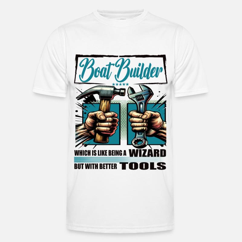 Boat builder Beruf Spruch Arbeiter - Männer Funktions-T-Shirt - Weiß