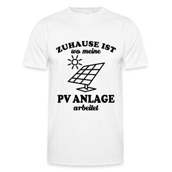 Zuhause ist wo meine PV Anlage arbeitet - Männer Funktions-T-Shirt - Weiß - Vorne - AI Model Male 178 dark (178cm)