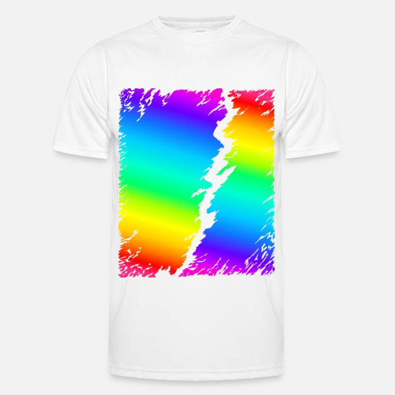 bunter Regenbogen Männer Funktions-T-Shirt