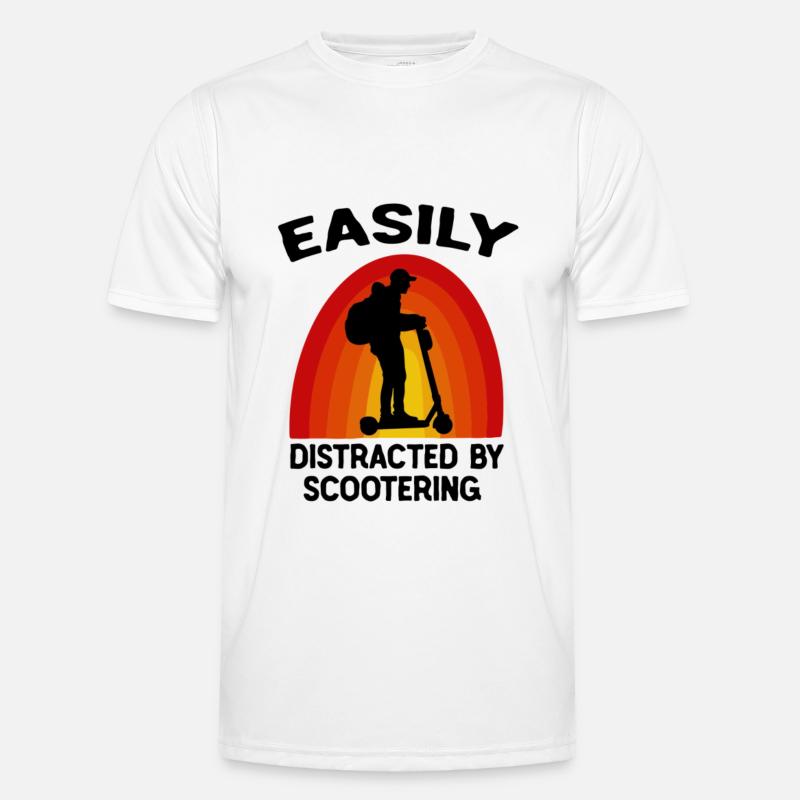 E-Roller E-Scooter Roller Electric Scooter Roller - Männer Funktions-T-Shirt - Weiß