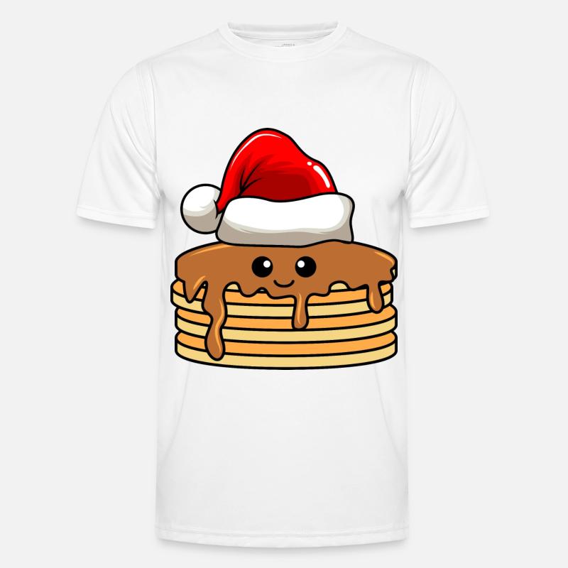 Pancake Christmas Comic Xmas - Men's Functional T-Shirt - white