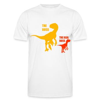 Vater, Sohn, Tochter, Dinosaurus - Männer Funktions-T-Shirt - Weiß - Vorne - AI Model Male 178 dark (178cm)