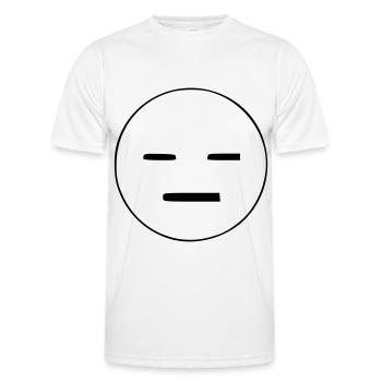 Emoji esquisse sans émotion noir - T-shirt sport Homme - blanc - Devant - AI Model Male 178 dark (178cm)