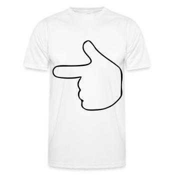 Emoji Montrer à gauche Croquis noir - T-shirt sport Homme - blanc - Devant - AI Model Male 178 dark (178cm)