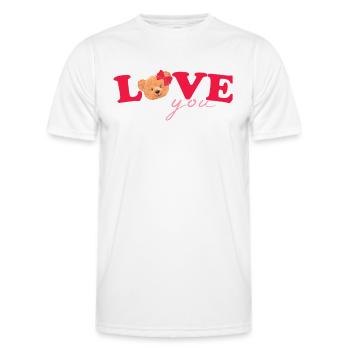 Teddy Love Rot Weiss - Männer Funktions-T-Shirt - Weiß - Vorne - AI Model Male 178 dark (178cm)
