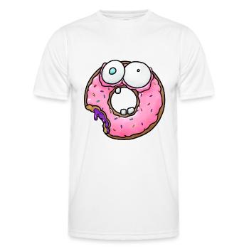 Funny Donut - Men's Functional T-Shirt - white - Front - AI Model Male 178 dark (178cm)
