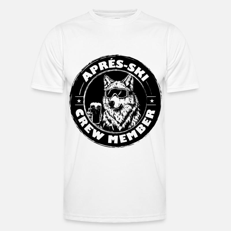 Wolf Apres Ski Team Spruch - Männer Funktions-T-Shirt - Weiß