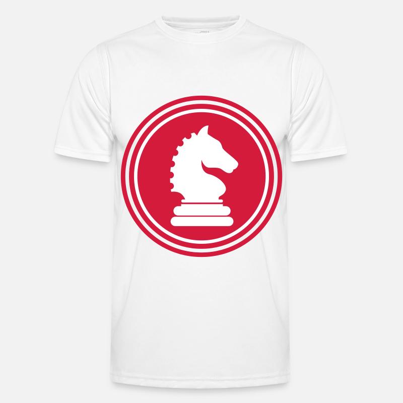 Pferd Schachfigur - Männer Funktions-T-Shirt - Weiß
