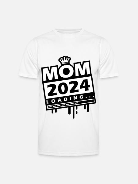 Mama 2024 Loading Mom - Männer Funktions-T-Shirt - Weiß
