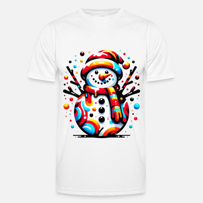 Funky Snowman Männer Funktions-T-Shirt