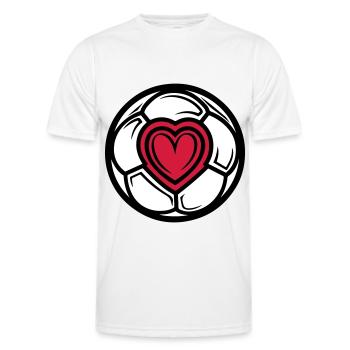 Soccer Heart Love - Men's Functional T-Shirt - white - Front - AI Model Male 178 dark (178cm)