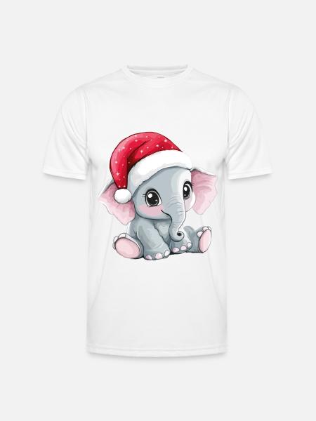 éléphant Noël mignon Noël mignon - T-shirt sport Homme - blanc