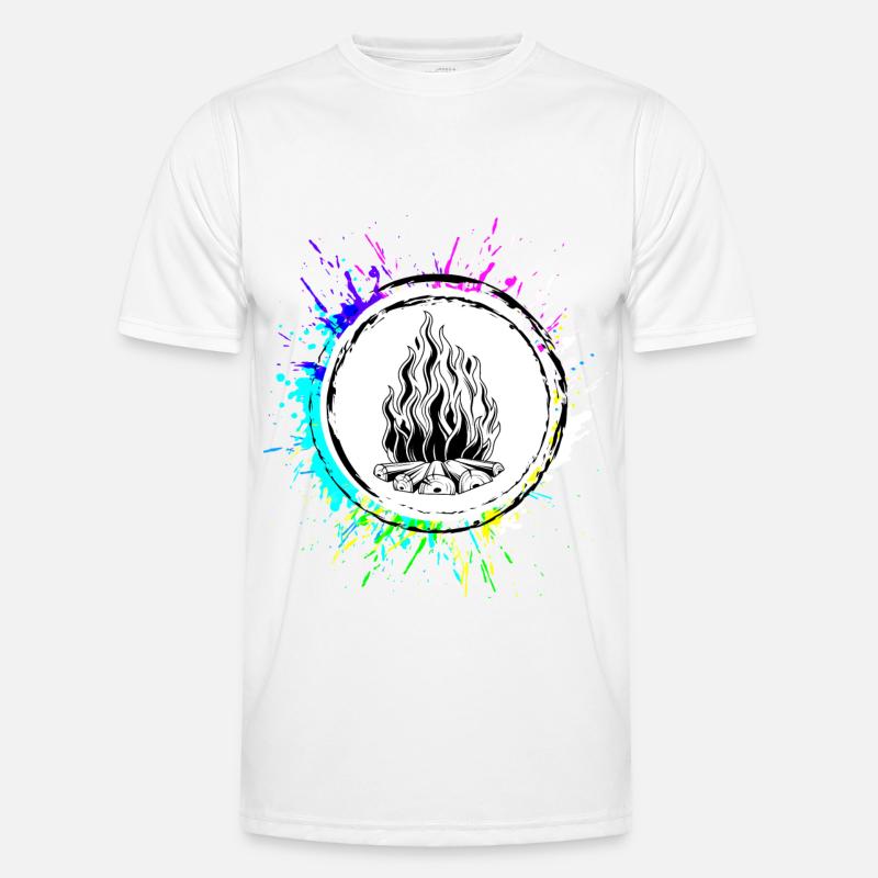 Campfire Flame Camping - Men's Functional T-Shirt - white