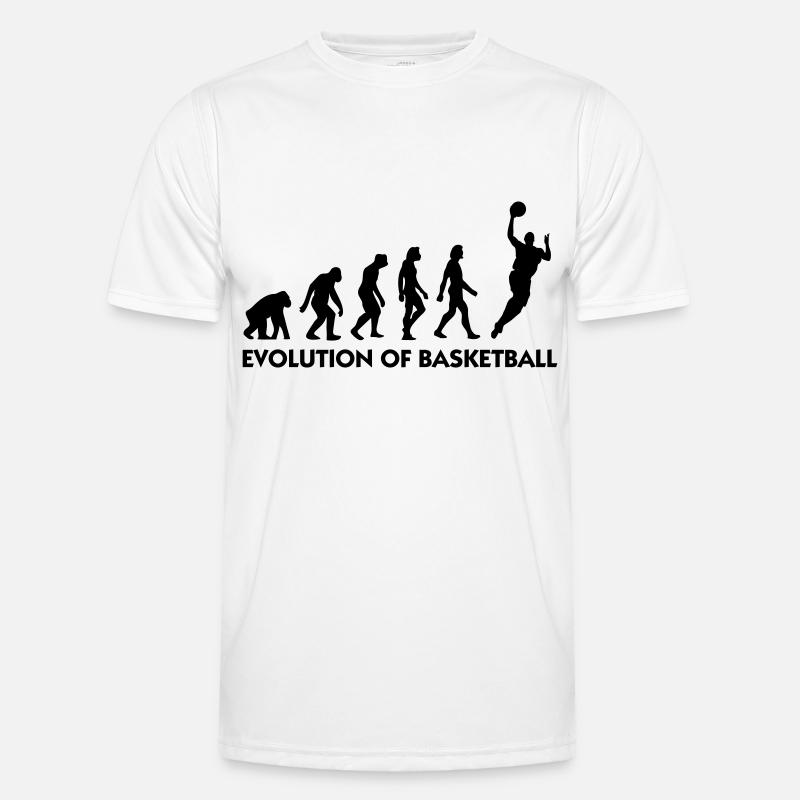 Die Evolution von Basketball - Männer Funktions-T-Shirt - Weiß