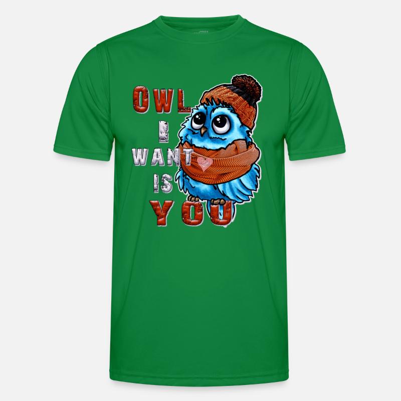 Süße Baby Eule mit Spruch Männer Funktions-T-Shirt