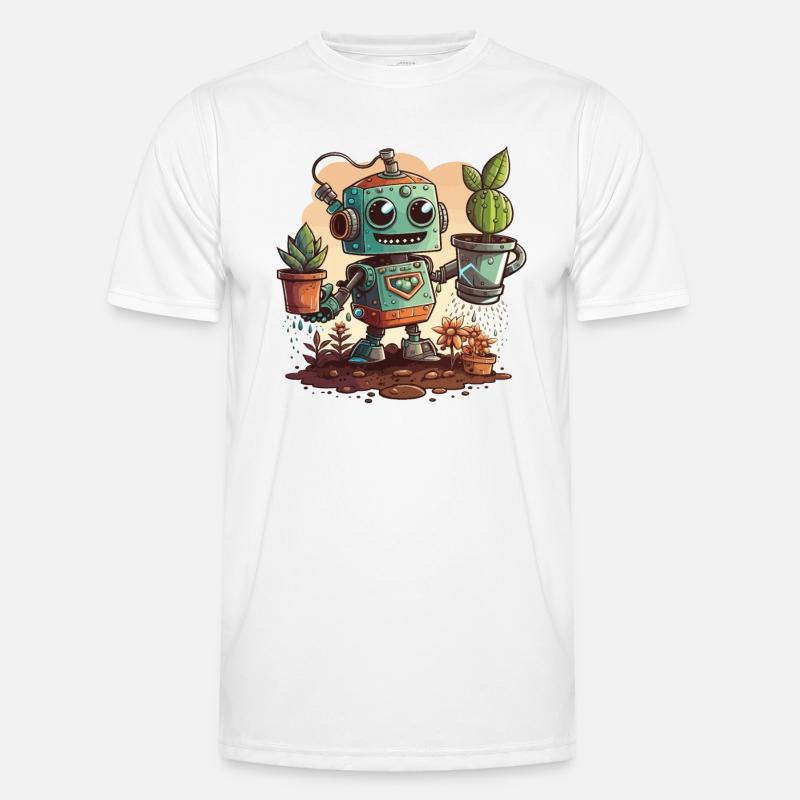 Roboter Bloom Männer Funktions-T-Shirt