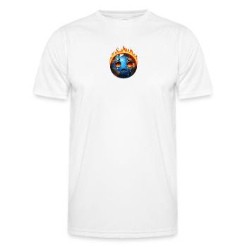 Burning sad earth - Men's Functional T-Shirt - white - Front - AI Model Male 178 dark (178cm)
