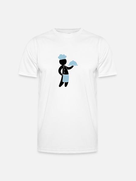 A gourmet chef serves guests - Men's Functional T-Shirt - white