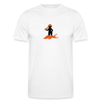 A hunter shot a deer in the forest - Men's Functional T-Shirt - white - Front - AI Model Male 178 dark (178cm)