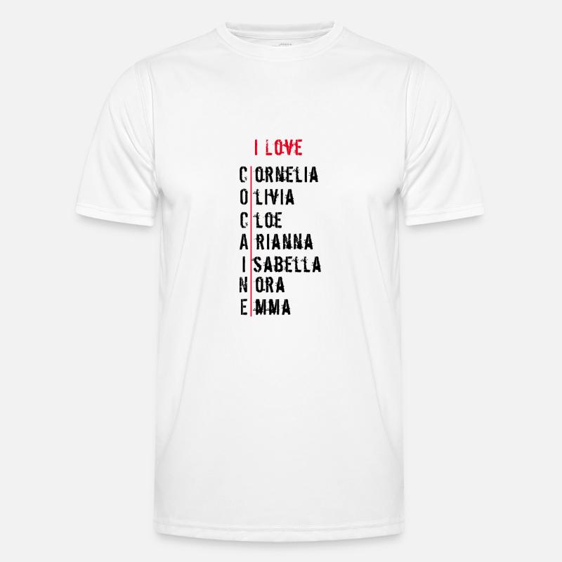Ich liebe Kokain | schwarzer Text Männer Funktions-T-Shirt