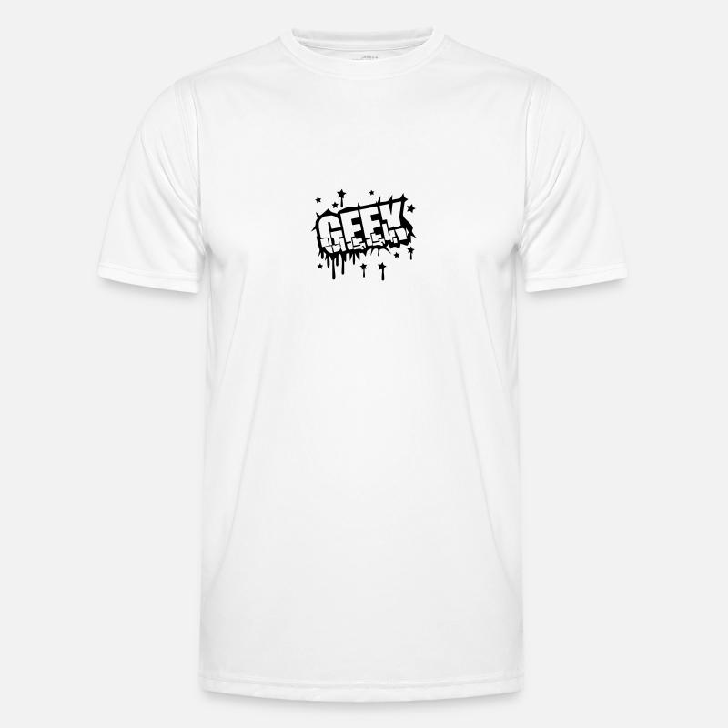 Geek Zerbrochenes Graffiti Design - Men's Functional T-Shirt - white