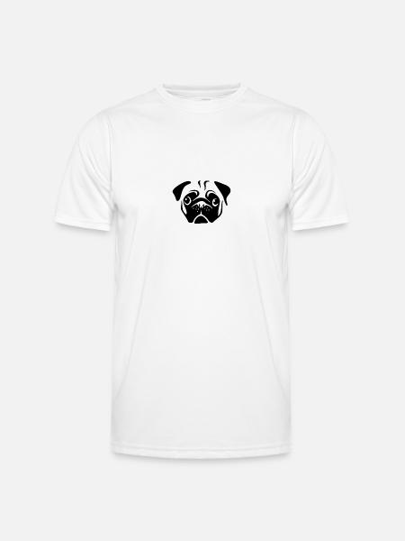Mops - Männer Funktions-T-Shirt - Weiß