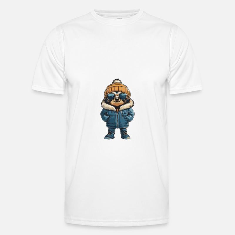 Sloth Winter Comic - Men's Functional T-Shirt - white