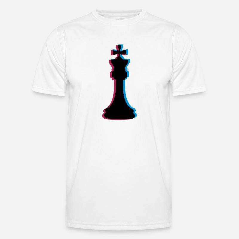 3D Effekt Schach Männer Funktions-T-Shirt