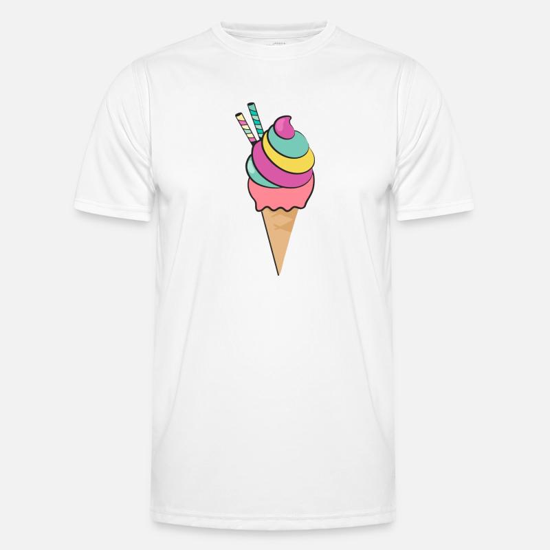 Eiscreme, Eistüte, Eis - Männer Funktions-T-Shirt - Weiß