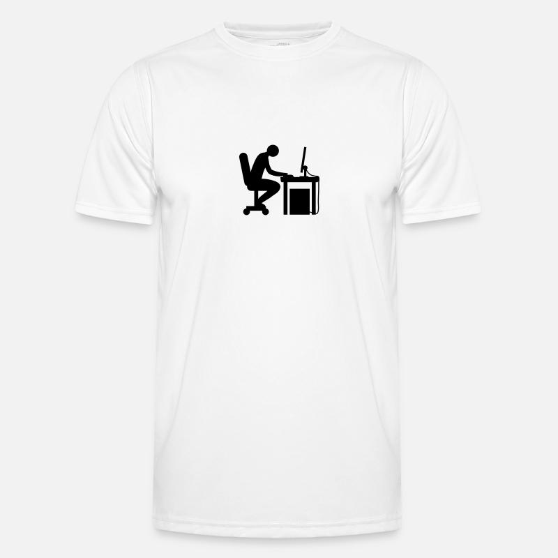 Computer desk nerd - Men's Functional T-Shirt - white