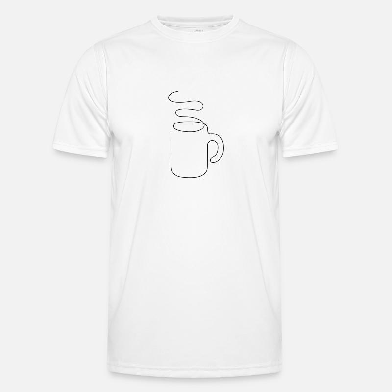 Kaffeetasse one Line Männer Funktions-T-Shirt