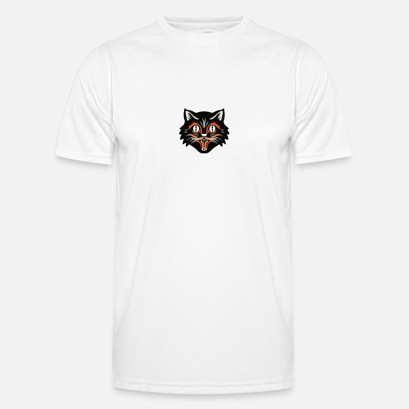 Schwarze Katze Männer Funktions-T-Shirt