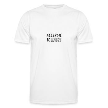 Allergique aux idiots - T-shirt sport Homme - blanc - Devant - AI Model Male 178 dark (178cm)