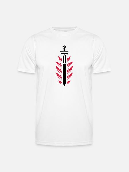 Flammenschwert - Männer Funktions-T-Shirt - Weiß