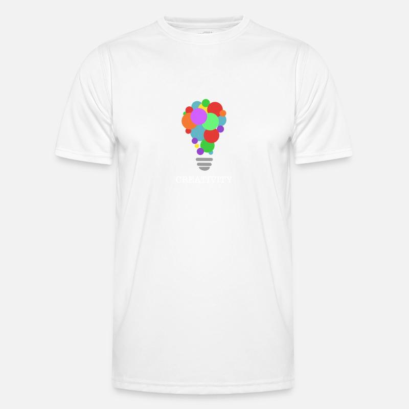 CREATIVITY lightbulb with white print - Männer Funktions-T-Shirt - Weiß