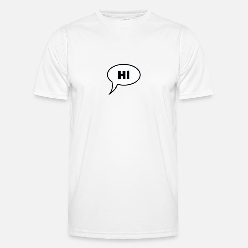 Hi Hello Servus greetings in a speech bubble Men's Functional T-Shirt