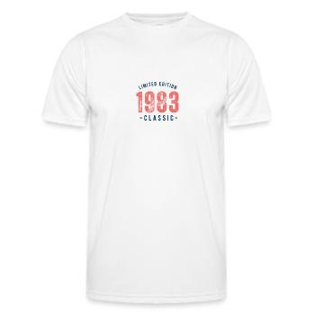 Jahrgang 1983 - Männer Funktions-T-Shirt - Weiß - Vorne - AI Model Male 178 dark (178cm)