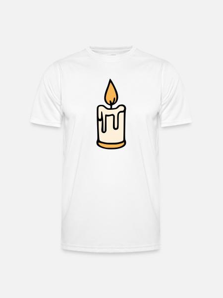 Kerze - Männer Funktions-T-Shirt - Weiß